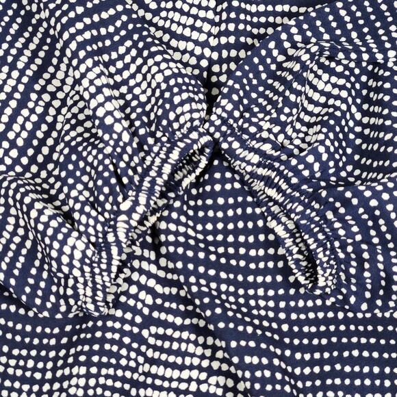 Nine Britton Deep Navy V Neck Long Sleeve Dotted Blouse M NWT - Picture 7 of 8
